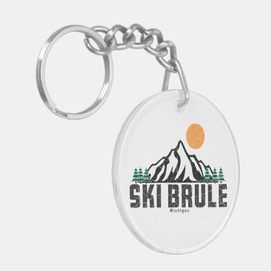 Retro Ski Brule Sleutelhanger (Voorkant Links)