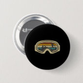 Retro Ski Goggles Mountain Sneeuw Wintervakantie S Ronde Button 5,7 Cm (Voorkant /achterkant)