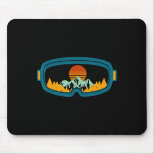 Retro Ski Goggles Skiën Snowboard Winter Zee Muismat