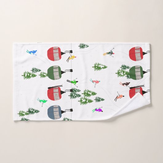 Retro ski-illustratie handdoek (Handdoek)