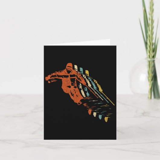 Retro Ski jaren 80 jaren 90 Skikleding Kaart (Voorkant)