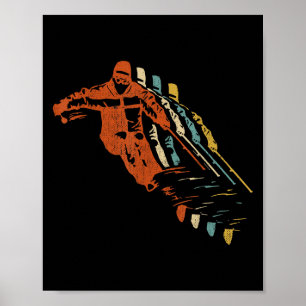 Retro Ski  jaren 80 jaren 90 Skikleding Poster