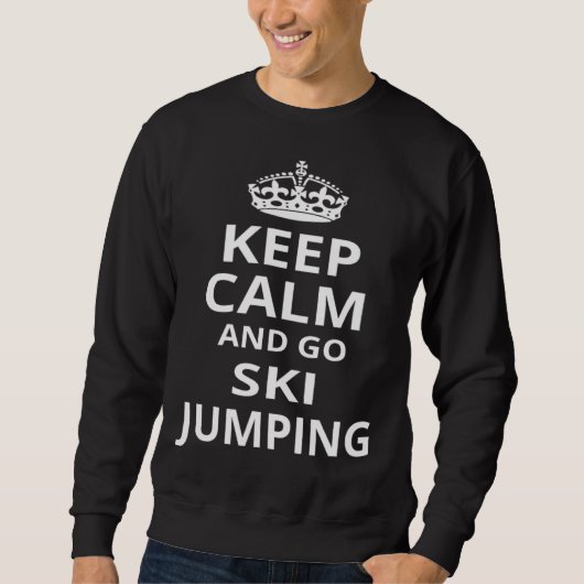 Retro Ski Jumping 'Keep Calm and Go Ski Jumping' Trui (Voorkant)