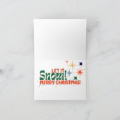 Retro Ski-kerstkaart Feestdagen Kaart (Binnen)