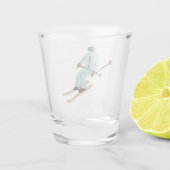 Retro Ski opent Skier kerst nieuwjaar Shot Glas (Achterkant)
