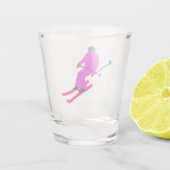 Retro Ski opent Skier kerst nieuwjaar Shot Glas (Achterkant)