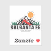 Retro Ski Santa Fe Sticker (Vel)