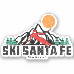 Retro Ski Santa Fe Sticker