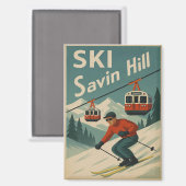 Retro Ski Savin Hill Magneet (Voorkant / Achterkant)