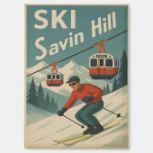 Retro Ski Savin Hill Magneet (Voorkant)