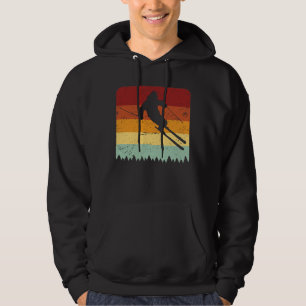 Retro Ski Skier Old Schol Skiing Hoodie