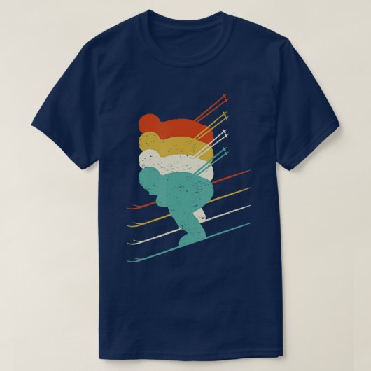 Retro Ski Skiing Skier T-shirt (Design voorkant)