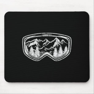 Retro Ski Snowboard Goggles Gift Skiing Snow Winte Muismat