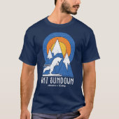 Retro Ski Sundown zonsondergang T-shirt (Voorkant)