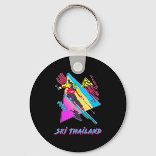 Retro Ski Thailand Avontuur Graphic Skier Skiën Sleutelhanger