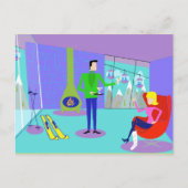Retro Ski Vacation Briefkaart (Voorkant)
