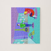 Retro Ski Vacation Jigzaag Puzzle Legpuzzel (Verticaal)