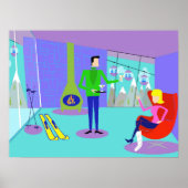 Retro Ski Vacation Poster (Voorkant)