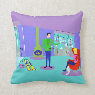 Retro Ski Vacation Sierkussen