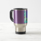 Retro Ski Vacation Travel Mug Reisbeker (Voorkant links)