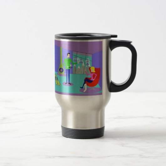 Retro Ski Vacation Travel Mug Reisbeker (Rechts)