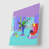 Retro Ski Vacation Wall klok (Hoek)