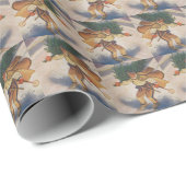 Retro Ski vintage christmas Cadeaupapier (Rol Hoek)