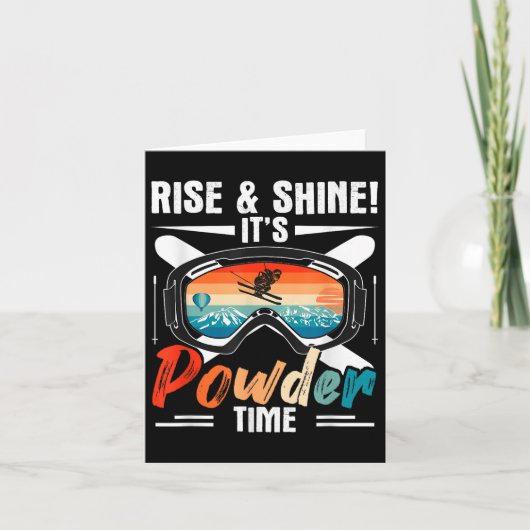 Retro Ski Winter Sport Skiing Rise &amp; Shine! It Kaart (Voorkant)
