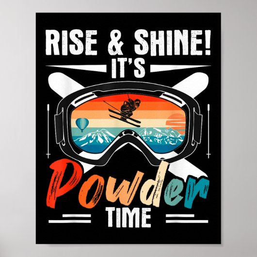Retro ski wintersport skiën opkomst & amp; Shine!  Poster (Voorkant)
