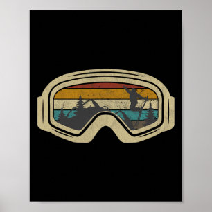 Retro Skibril Bergen Sneeuw Winter Vakantie Sk Poster