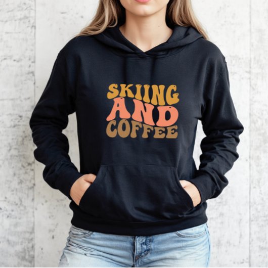 Retro skiën en koffie trui