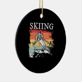 Retro Skien Keramisch Ornament (Rechts)