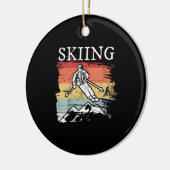 Retro Skien Keramisch Ornament (Links)