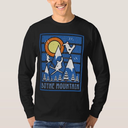 Retro Skiën op Boyne Mountain T-shirt (Voorkant)