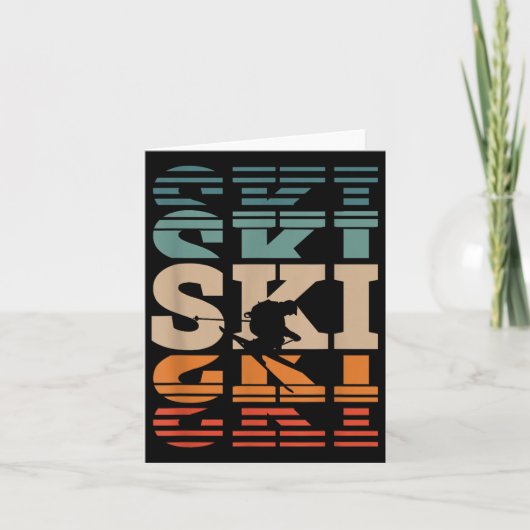 Retro Skiën Ski _1 Kaart (Voorkant)