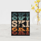Retro Skiën Ski _1 Kaart (Gele Bloem)