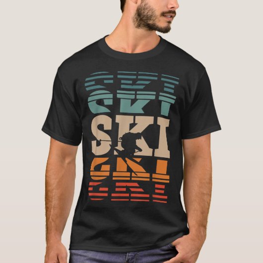 Retro Skiën Ski _1 T-shirt (Voorkant)