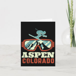 Retro Skiën Snowboarden Aspen Colorado M Kaart