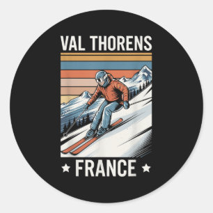 Retro skiën Val Thorens Frankrijk, Frans skigebied Ronde Sticker