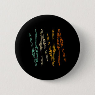 Retro Skiën Vintage Ski Ronde Button 5,7 Cm