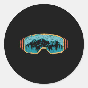 Retro Skiën Wintersport Shirt voor Heren Vrouwen S Ronde Sticker