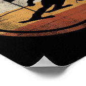 Retro Skiër Design Skiën Slalom Poster (Hoek)