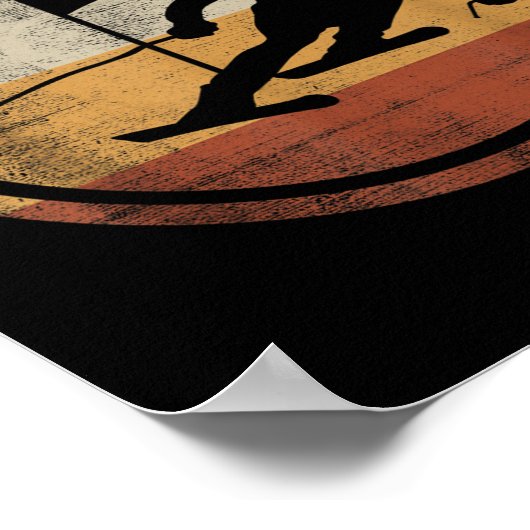 Retro Skiër Design Skiën Slalom Poster (Hoek)