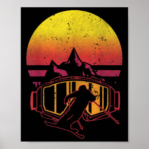 Retro-skiër Grappige Ski Skisport  Poster