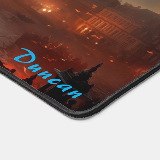 Retro Skies Ablaze Steampunk Air Assault Bureaumat (Hoek)