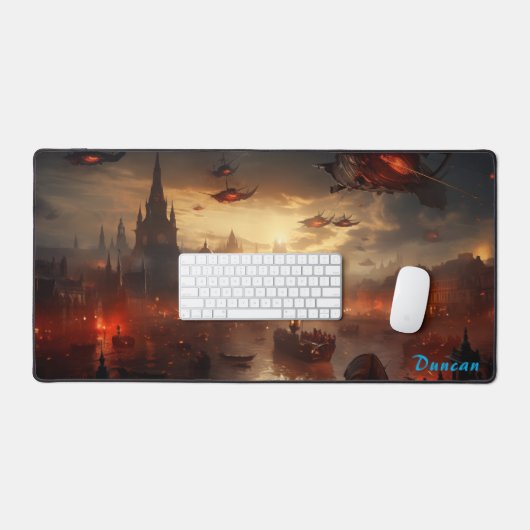 Retro Skies Ablaze Steampunk Air Assault Bureaumat (Keyboard & Muis)