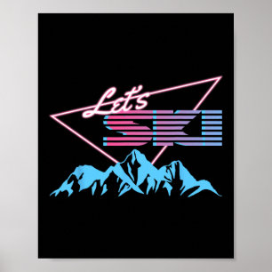 Retro Skigebirge Skioord uit de jaren 80 Vintage S Poster