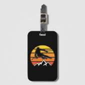 Retro Skiing Bagagelabel (Voorkant (verticaal))