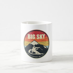 Retro Skiing Big Sky Montana USA Koffiemok