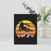 Retro Skiing Briefkaart (Staand voorkant)